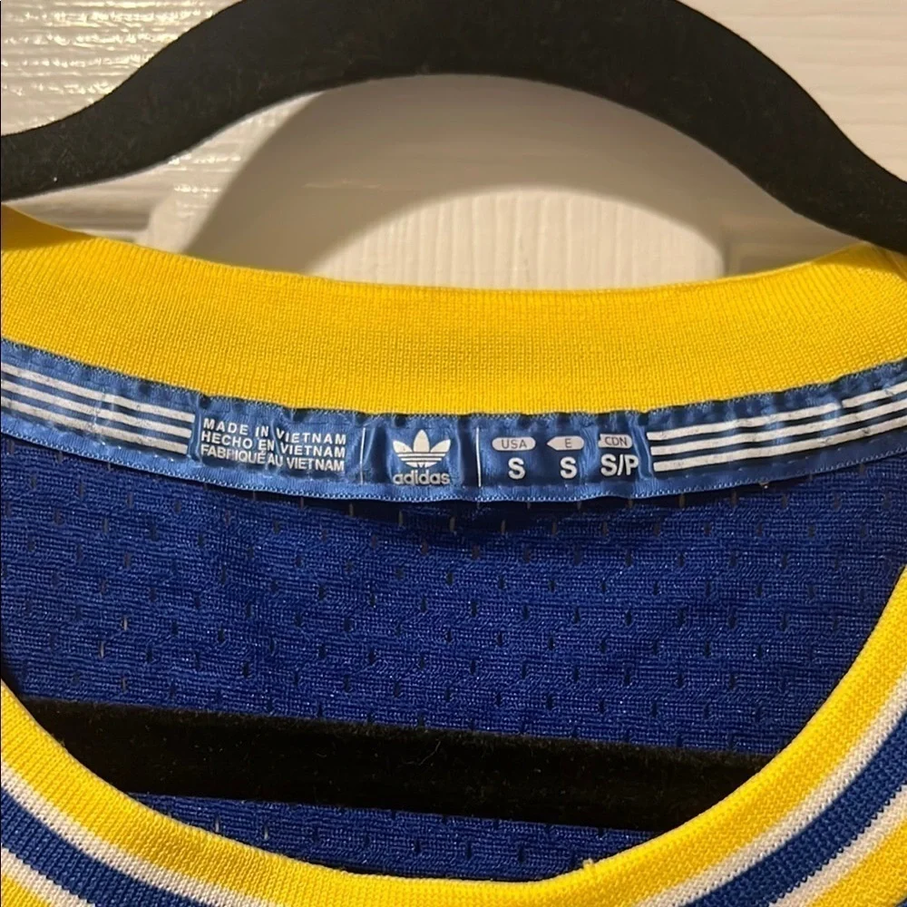 Adidas Warriors Blue and Yellow Basketball Jersey size S - Picture 5 of 7